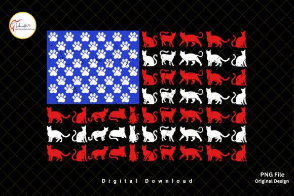 Download Patriotic Cat USA Flag 4th of July PNG - Premium Resources