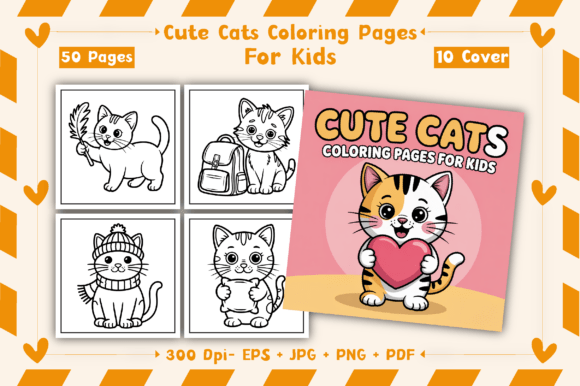 Download 50 Cute Cats Coloring Pages for Kids - Kids Collection