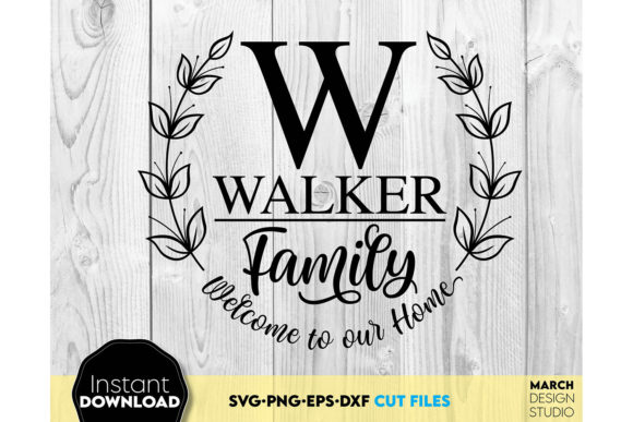 Download Family Monogram Sign SVG Split Last Name - Premium Bundle