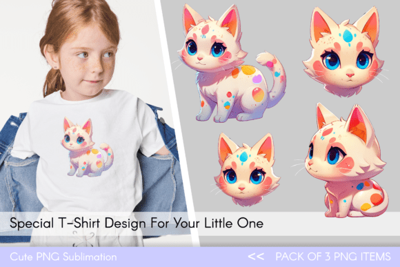 Download Cute Cat Illustrations for Kids. T-Shirt - Cute cat illustrations Collection
