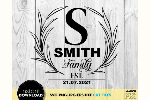 Download Family Monogram Sign SVG Split Last Name - Premium Resources
