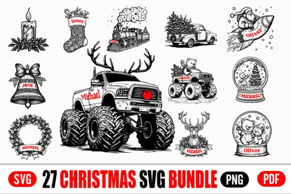 Download 27 Christmas SVG Bundle Festive Designs - Festive designs Collection