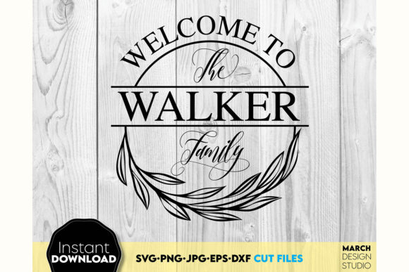 Download Family Monogram Sign SVG Split Last Name - Premium Resources
