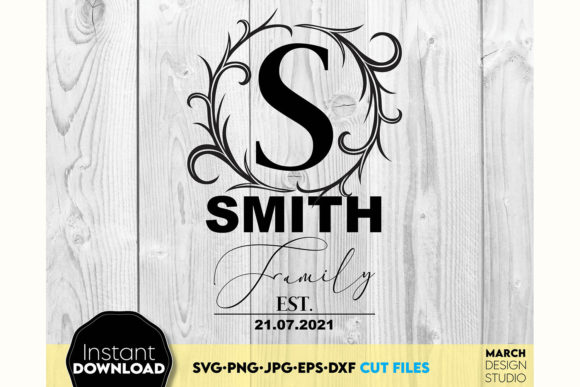 Download Family Monogram Sign SVG Split Last Name - Premium Resources
