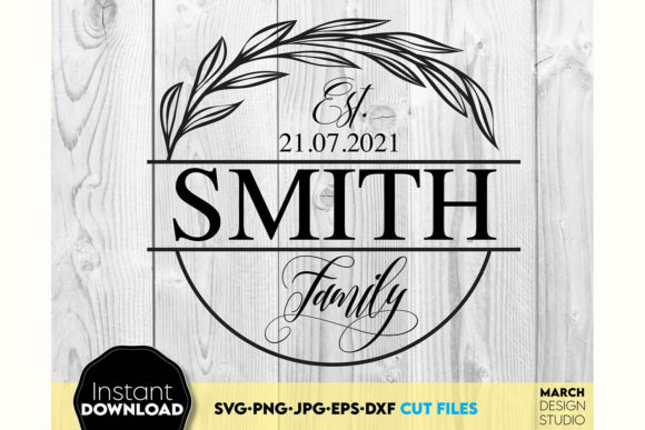 Download Family Monogram Sign SVG Split Last Name - Premium Resources